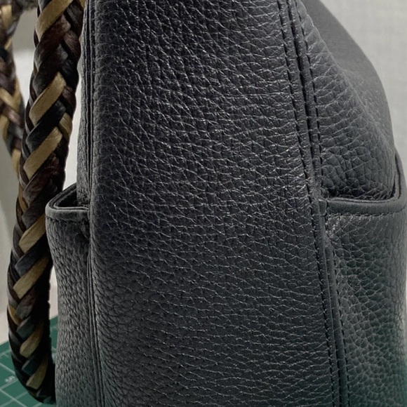 Brighton Black Pebbled Leather Hobo bag with braided leather straps - Picture 10 of 15